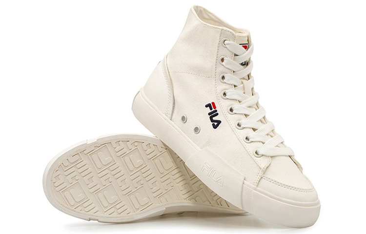 Shop (W) 휠라 블록 하이탑 캔버스 화이트 (FILA Block High-top Canvas White) T12W034404FSW