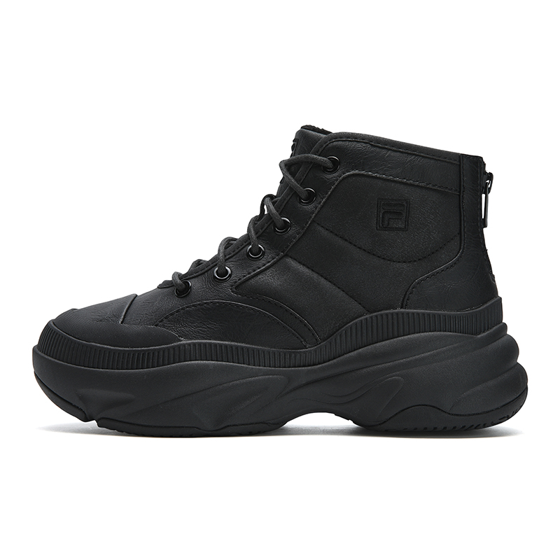 (Women) FILA BREAD MID Pineapple Shoes Black Casual Fashion Mid-Top Sneakers. F12W541120FBK