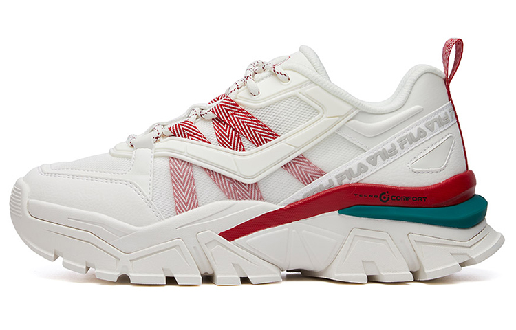 (Women) FILA Buffer Low-Top Running Shoes White/Red F12W114119FSR