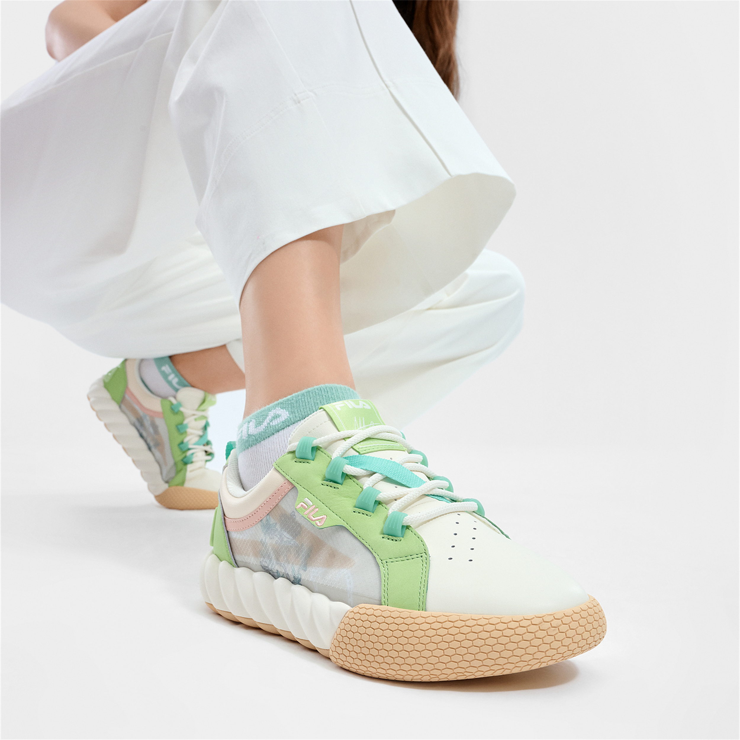 Details for (W) FILA Campo '凡尔赛白绿' F12W423209FGO