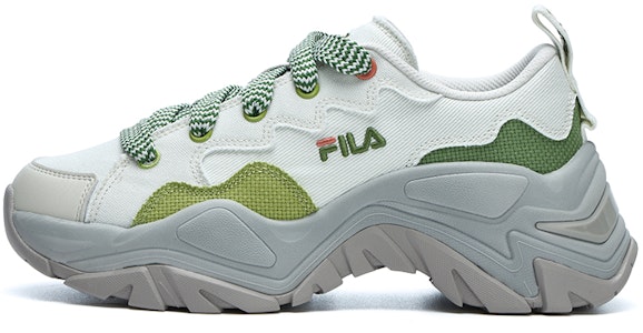 FILA斐樂 魚刺 耐磨防滑 低筒 帆布鞋 女款 白灰綠 Buy FILA斐樂 魚刺 耐磨防滑 低筒 帆布鞋 女款 白灰綠