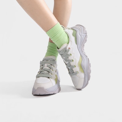 (Women) FILA Canvas Low 'Fishbone White Grey Green' F12W321304FVE Details for (Women) FILA Canvas Low 'Fishbone White Grey Green' F12W321304FVE