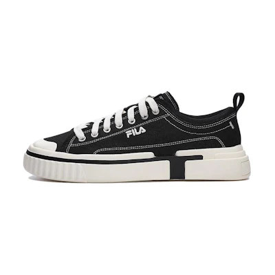 (W) FILA Canvas Low Skate Shoes 'Black White'