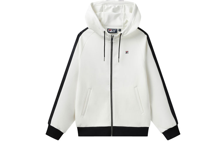 (Women) FILA Casual Knit Hoodie Jacket Cloud Mushroom White F11W118503FWT 圖 2