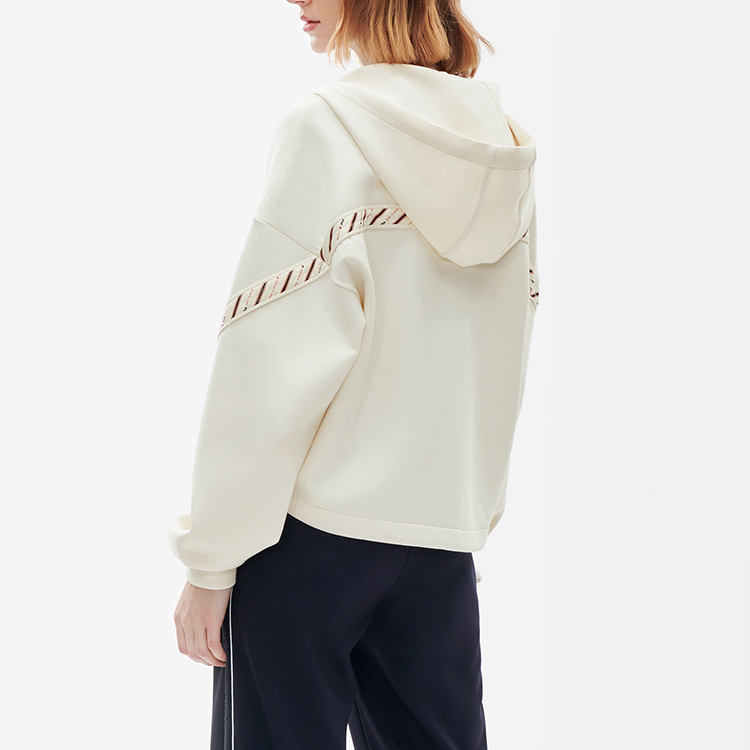 (Women) FILA Casual Knit Loose Fit Hoodie Jacket Steam White F11W211504FIV 圖 6