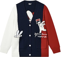 (Women) FILA CNY Bunny Collection Graphic V-Neck Knit Sweater Women’s Smoky Blue. F11W319407F-DB (Women) FILA CNY Bunny Collection Graphic V-Neck Knit Sweater Women’s Smoky Blue. F11W319407F-DB