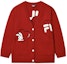 Order (W) FILA CNY Notable Rabbit Knit V-Neck Cardigan Merah Legendaris. F11W319405F-RD