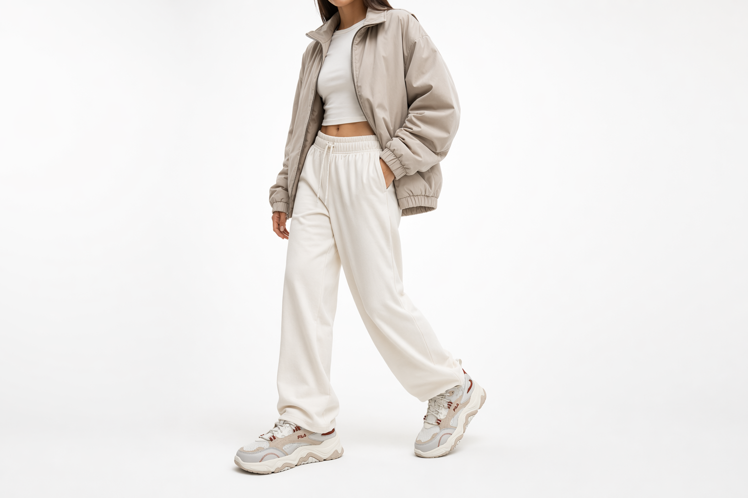 Order (W) FILA Collina Sneakers 'Putih Kelabu Beige' F12W332121FWM