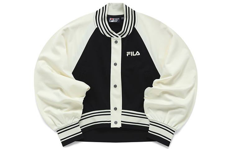 (Women) FILA Color Block Baseball Jacket - Xuan White F11W219504FIV