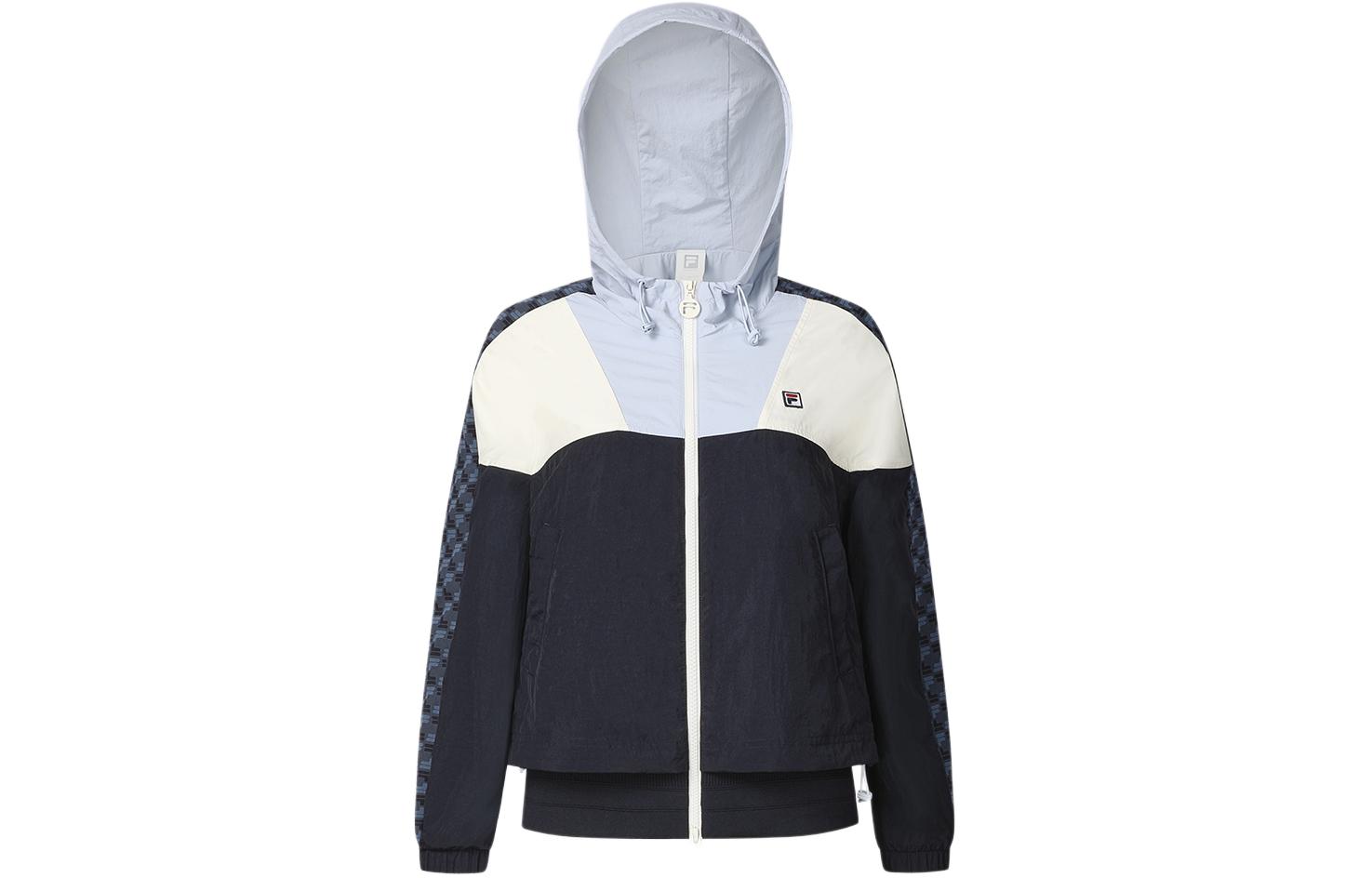 (Women) FILA Colorblock Hooded Tennis Knit Jacket Royal Blue A11W413702FNV