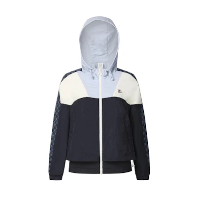 (Women) FILA Colorblock Hooded Tennis Knit Jacket Royal Blue A11W413702FNV