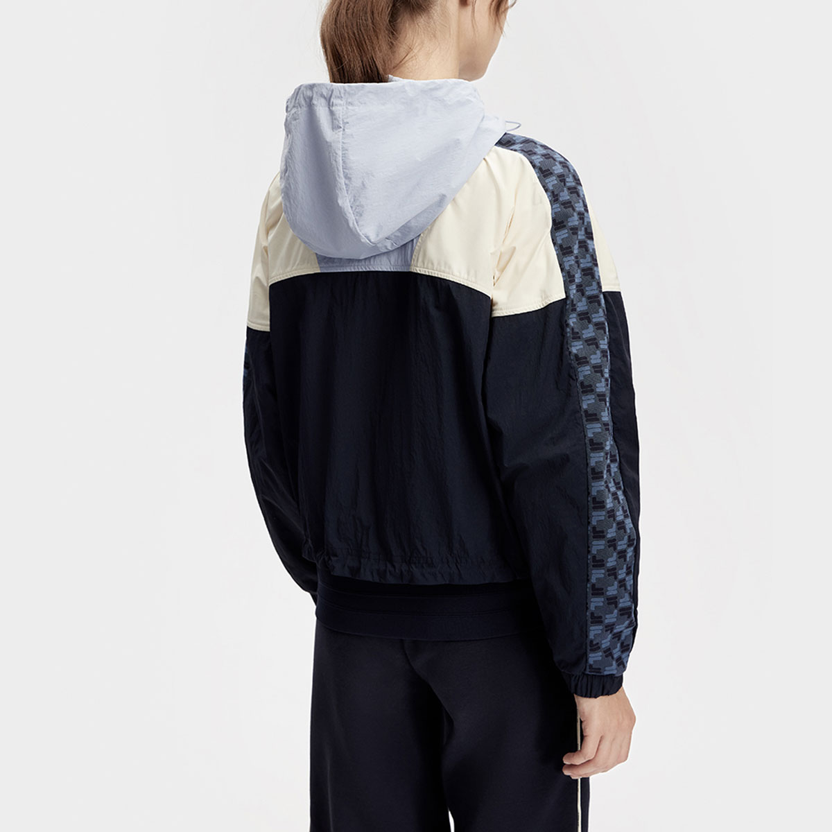 (Women) FILA Colorblock Hooded Tennis Knit Jacket Royal Blue A11W413702FNV 圖 5