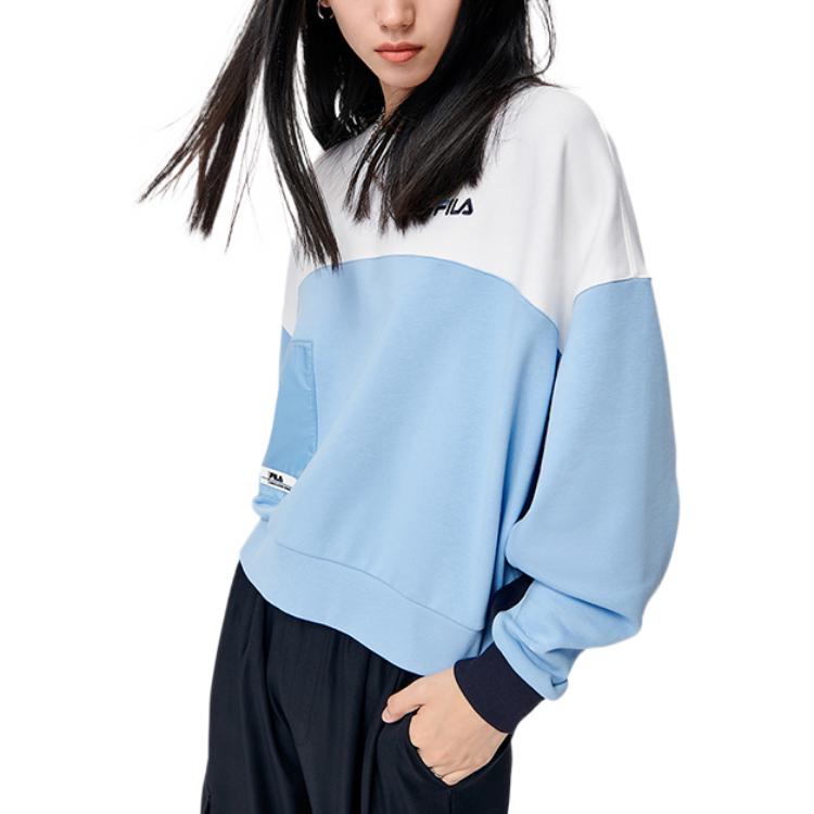 Purchase (W) FILA 拼色Logo圓領套頭衛衣 粉藍配色 F11W149210FLB