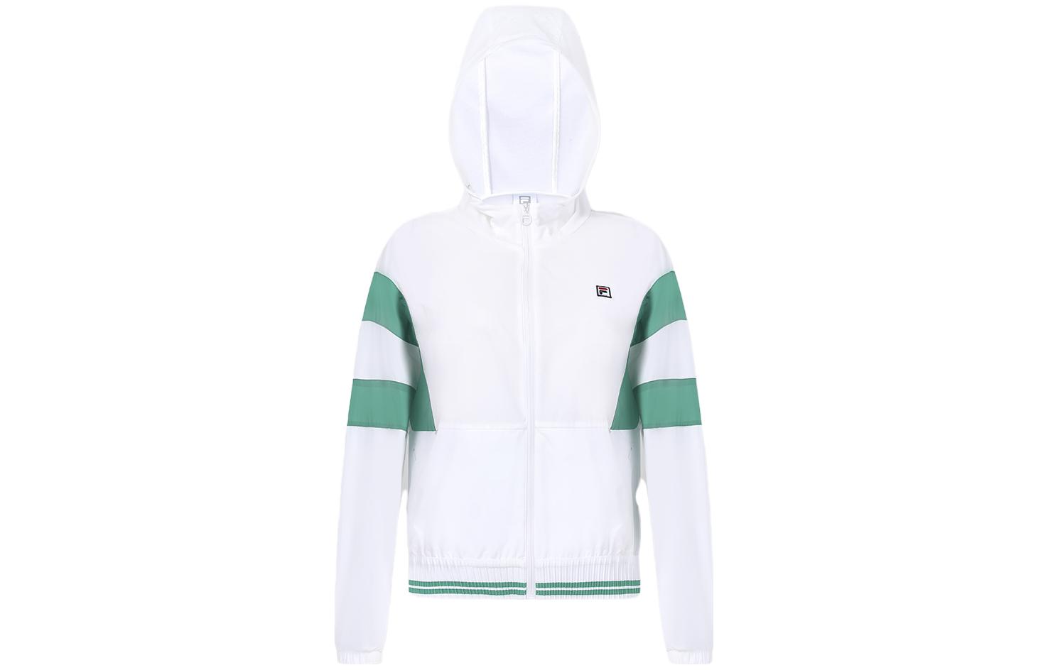 (Women) FILA Colorblock Tennis Woven Jacket Jade White A11W333701F-WT