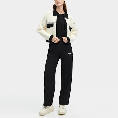 (W) FILA Jaket Kasual Knit Kerah Kontras - Putih Jade Rabbit F11W418406F-IV Details for (W) FILA Jaket Kasual Knit Kerah Kontras - Putih Jade Rabbit F11W418406F-IV