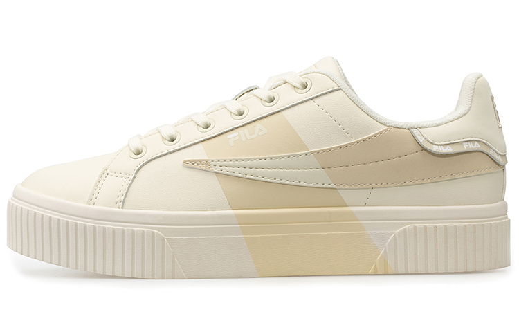 (Women) FILA Court Deluxe Casual Shoes Beige/Yellow T12W034301FSS