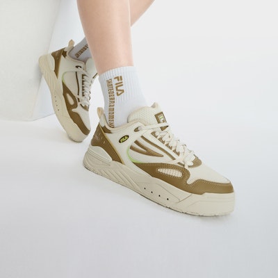 (Women) FILA Court Deluxe Low 'White Tan' F12W321203FAC Cheap (Women) FILA Court Deluxe Low 'White Tan' F12W321203FAC