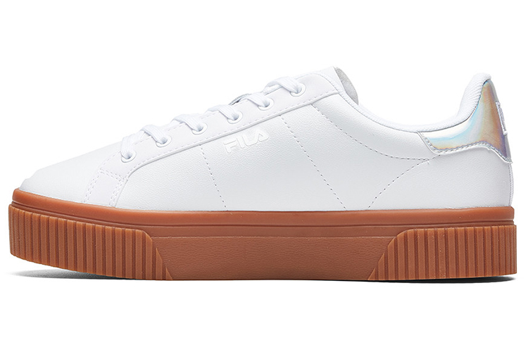(Women) FILA Court Deluxe Low Sneakers White/Brown T12W024301FWH
