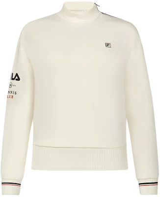 (W) FILA 米白網球風針織 Logo 印花套頭衛衣 A11W413207F-IV Buy (W) FILA 米白網球風針織 Logo 印花套頭衛衣 A11W413207F-IV