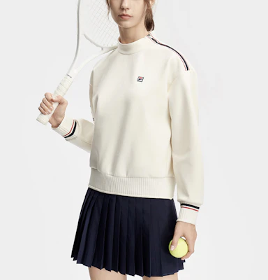 (W) FILA 米白網球風針織 Logo 印花套頭衛衣 A11W413207F-IV Sizing (W) FILA 米白網球風針織 Logo 印花套頭衛衣 A11W413207F-IV