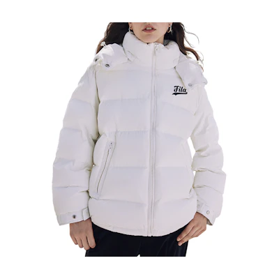 (Women) FILA CULTURE Series Letter Print Casual Down Jacket - White. T11W342903A-WT