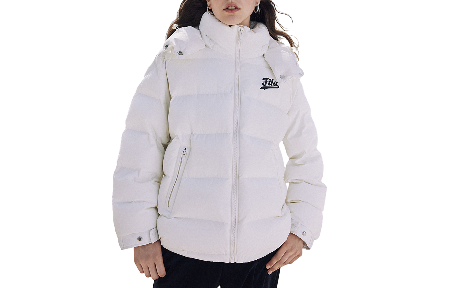 Order (Women) FILA CULTURE Series  Letter Print Casual Down Jacket - White. T11W342903A-WT
