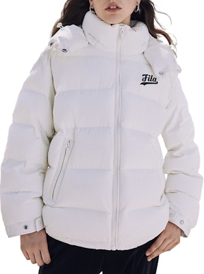 (Women) FILA CULTURE Series Letter Print Casual Down Jacket - White. T11W342903A-WT Order (Women) FILA CULTURE Series Letter Print Casual Down Jacket - White. T11W342903A-WT