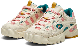 Shop FILA斐乐 D-Formation 復古綜訓 防滑 低筒 跑步鞋 女款 白綠粉