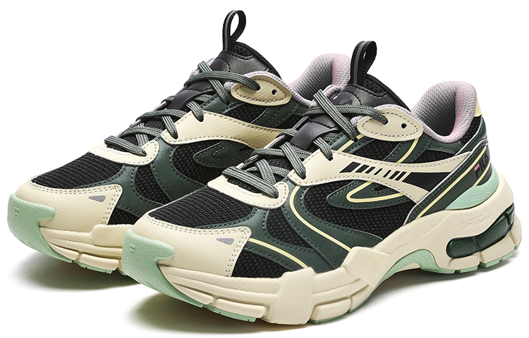 Order FILA斐樂 Decoder 休閒復古運動 低筒 跑步鞋 女款 黑綠