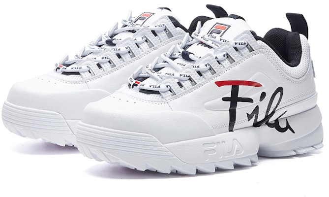 (W) FILA Disruptor 2 Low 'Putih Hitam Merah' F12W943711FWT Lookbook (W) FILA Disruptor 2 Low 'Putih Hitam Merah' F12W943711FWT