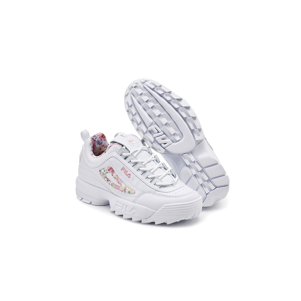 (W) FILA Disruptor II Flower  Dad Shoes White 圖 3