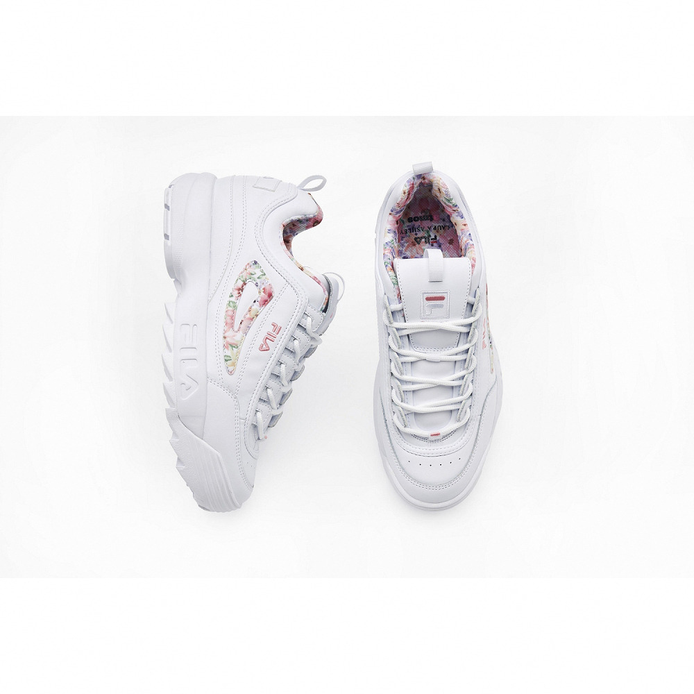 (W) FILA Disruptor II Flower  Dad Shoes White 圖 4