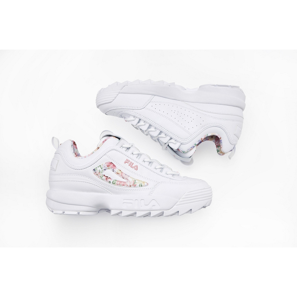 (W) FILA Disruptor II Flower  Dad Shoes White 圖 5