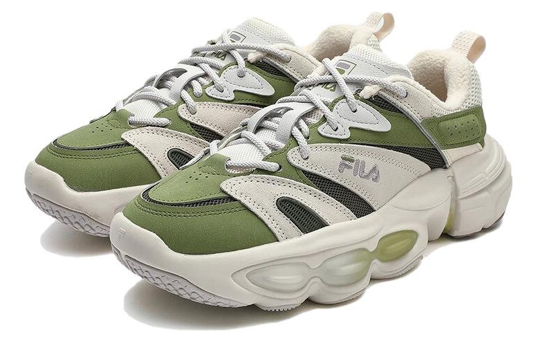 Lookbook FILA斐樂 舒適 減震耐磨 低筒 爸爸鞋 女款 白綠色