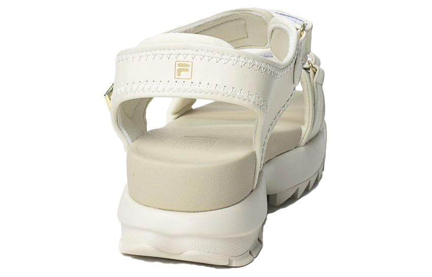 Shop FILA 斐乐 Disruptor 防滑耐磨 簡約 沙灘涼鞋 女款 白色
