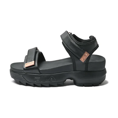 (W) FILA Disruptor Wedge 'Black Beach Sandal'