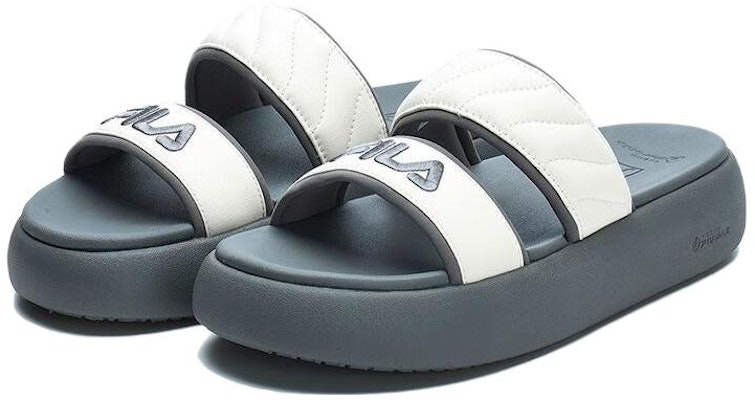 FILA斐樂 運動拖鞋 女款 白灰 Lookbook FILA斐樂 運動拖鞋 女款 白灰