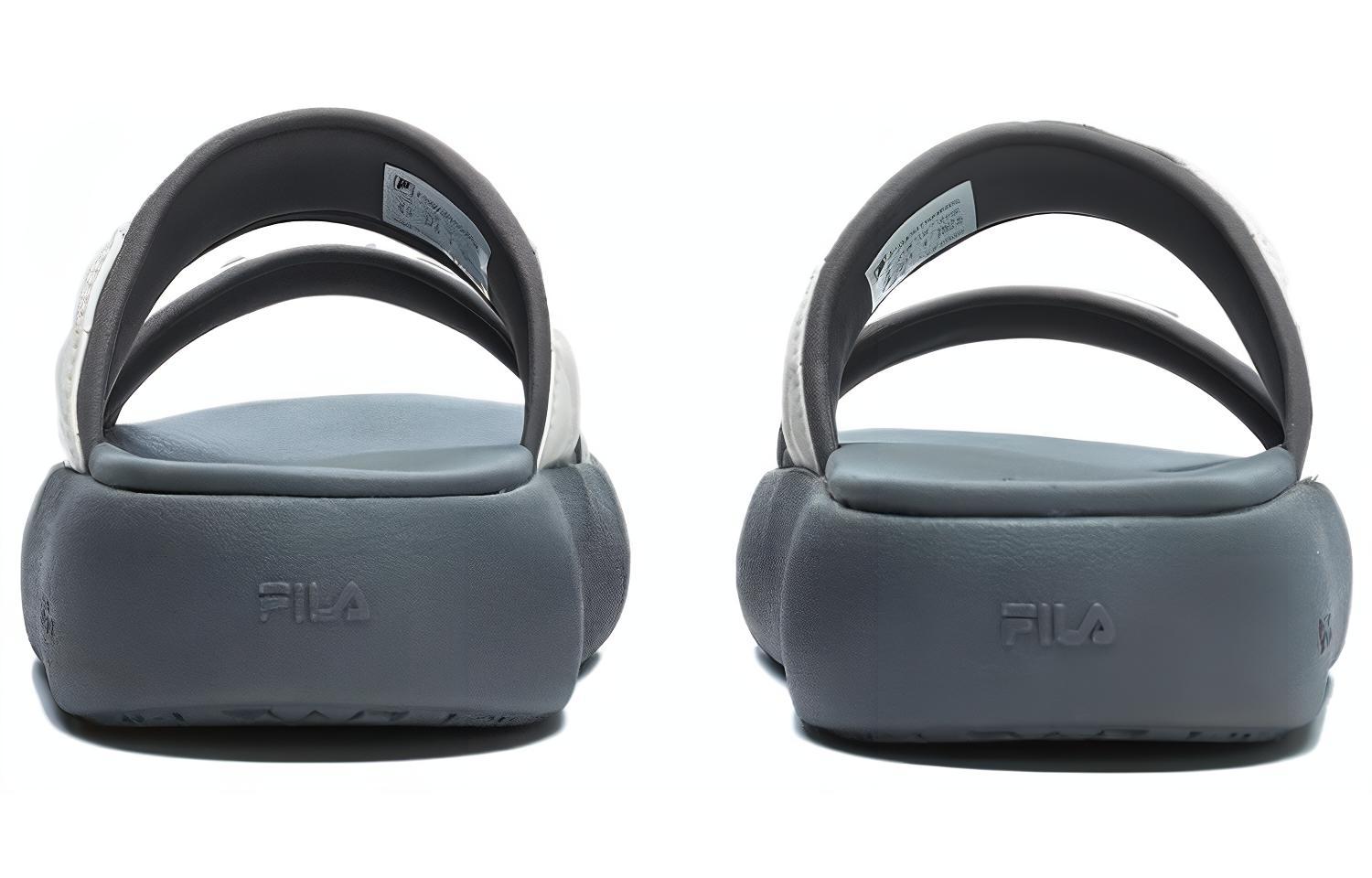Shop FILA斐樂 運動拖鞋 女款 白灰