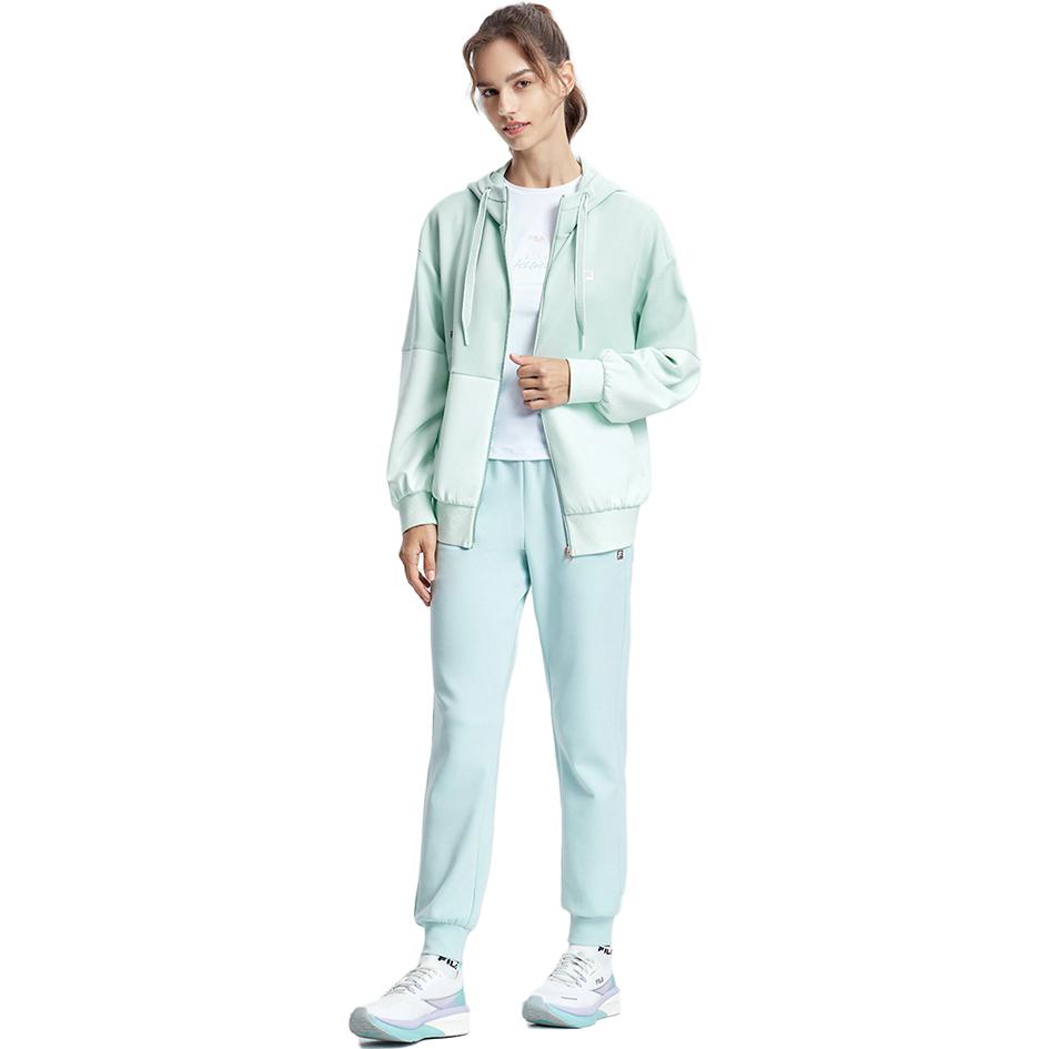 (Women) FILA Dream Green Colorblock Hoodie Athletic Sweatshirt A11W331503F-TQ 圖 4