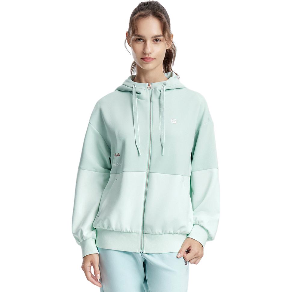 (Women) FILA Dream Green Colorblock Hoodie Athletic Sweatshirt A11W331503F-TQ 圖 5