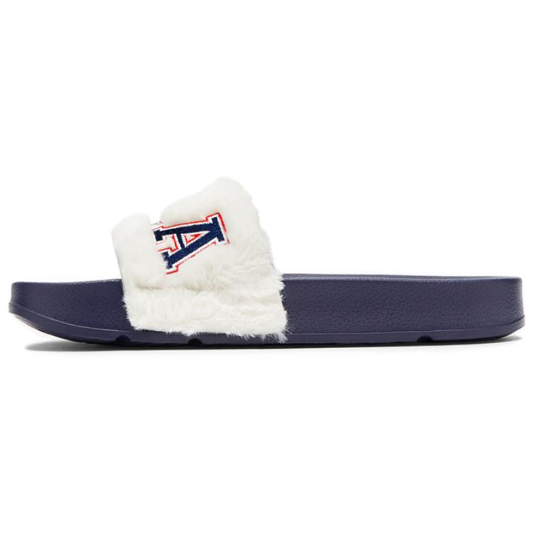 (Women) FILA Drifter Furry Collegiate Slide 'Black White' 5SM00823_126