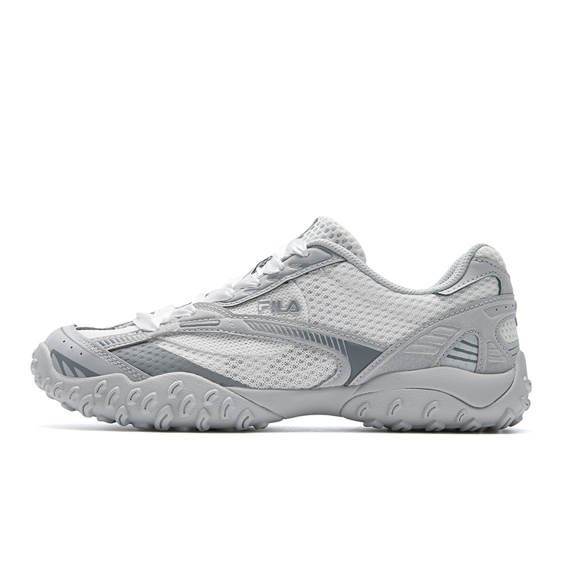 (Women) FILA ECHAPPE 2 Retro Low-Top Ballet Sneakers in White/Moon Rock Gray. F12W622114FCL