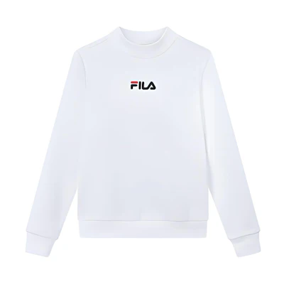 (Women) FILA Embroidered Logo Minimalist High-Neck Sweatshirt White () F11W018202FWT