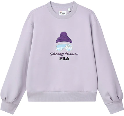 (W) FILA 刺繡Logo 套頭針織衫 淡粉紫色 F11W148201F-VT Order (W) FILA 刺繡Logo 套頭針織衫 淡粉紫色 F11W148201F-VT