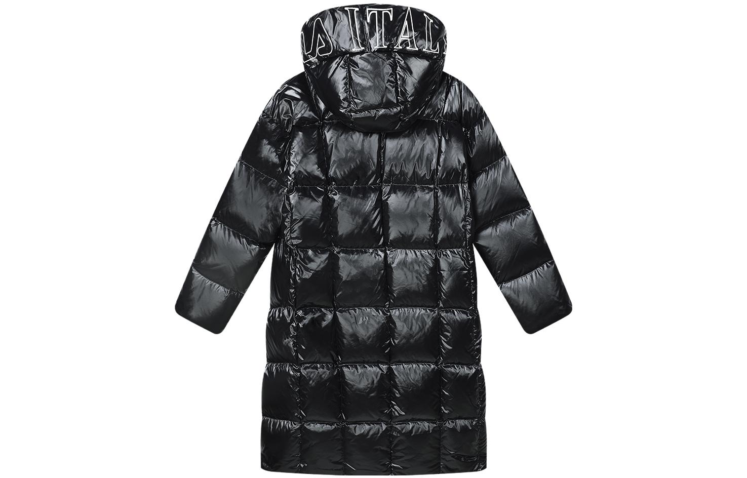 (Women) FILA Emerald  Black Long Hooded Down Jacket Casual and Warm. F11W344924F-BK 圖 3