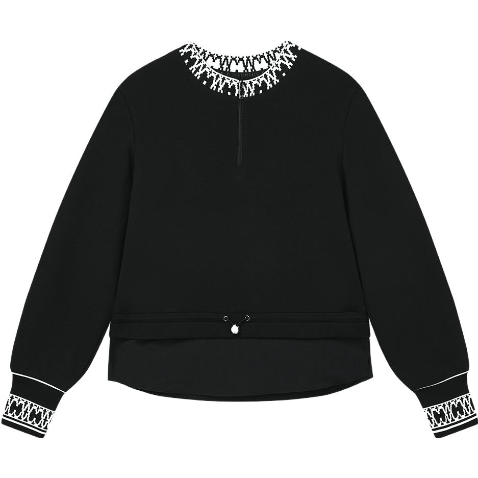 (Women) FILA Emerald Black Knitted Pullover Sweater Casual Winter Wear F11W344201F-BK