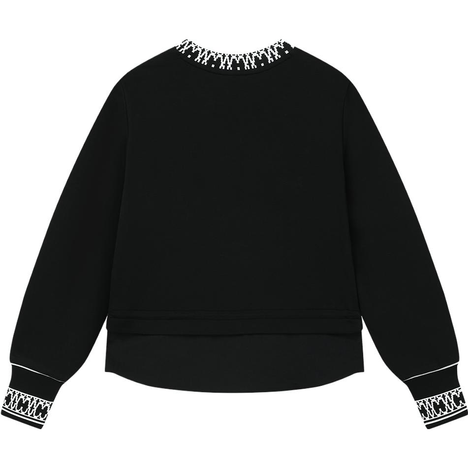 Lookbook (W) FILA 翡翠黑針織套頭毛衣 休閒冬季穿搭 F11W344201F-BK