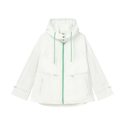 (Women) FILA Emerald Casual Woven Hooded Jacket White F11W214705FWT