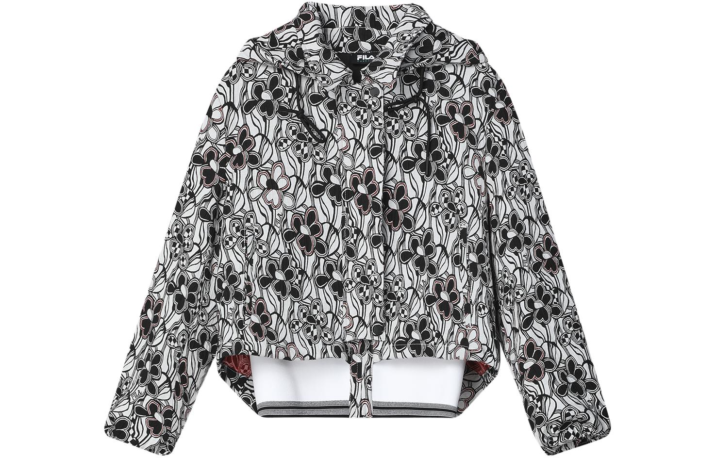 (Women) FILA Emerald Graphic Print  Hooded Casual Woven Jacket. F11W414703F-ZA