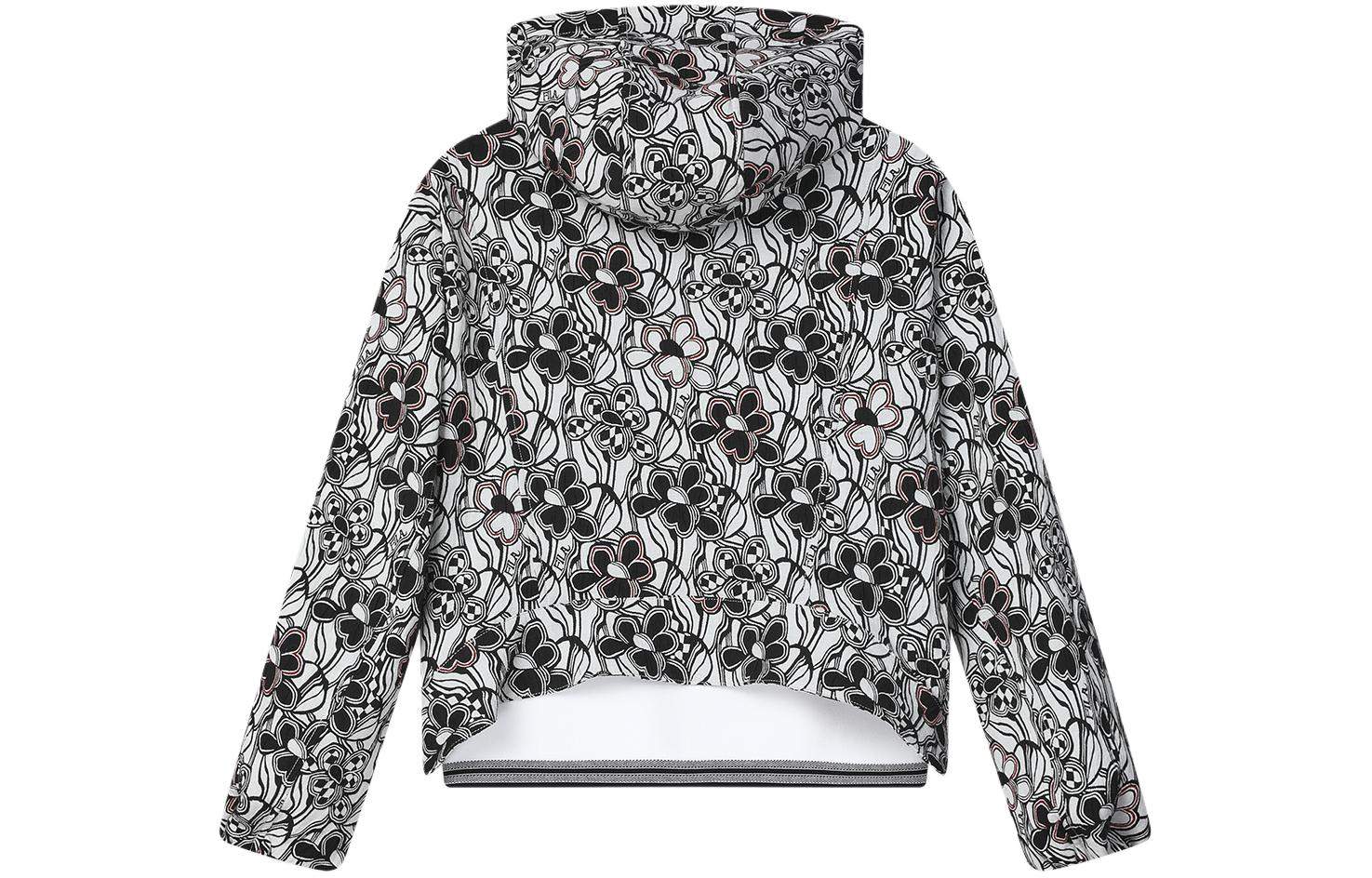 Lookbook (W) FILA Emerald Jaket Hoodie Kasual dengan Motif Grafis. F11W414703F-ZA